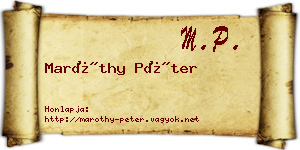 Maróthy Péter névjegykártya