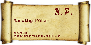 Maróthy Péter névjegykártya